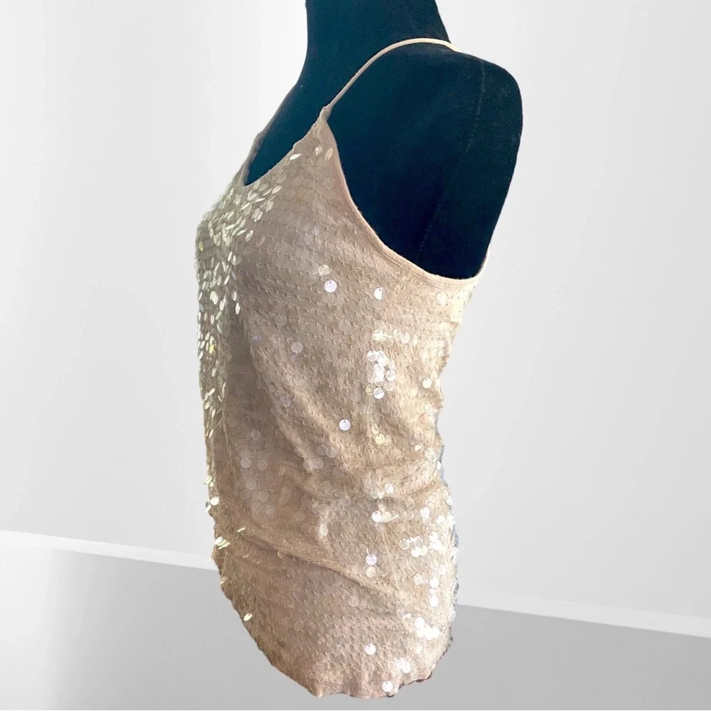 Club Monaco Nude Body-con Sequined Tank.  Great preworn condition.  Size XS - Picture 4 of 11